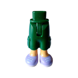 Mini Doll Hips and Trousers Cropped Large Pockets with Molded Medium Tan Legs and Printed Lavender Shoes with White Laces and Soles Pattern - Thin Hinge