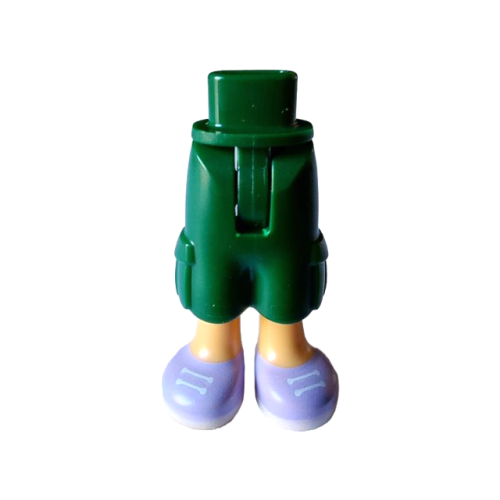Деталь LEGO 35216bc00pb007 Mini Doll Hips and Trousers Cropped Large Pockets with Molded Medium Tan Legs and Printed Lavender Shoes with White Laces and Soles Pattern - Thin Hinge