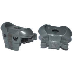 Minifigure Armor Space with Shoulder Protection and 2 Clips with Galaxy Squad Logos and Silver Stripe Pattern