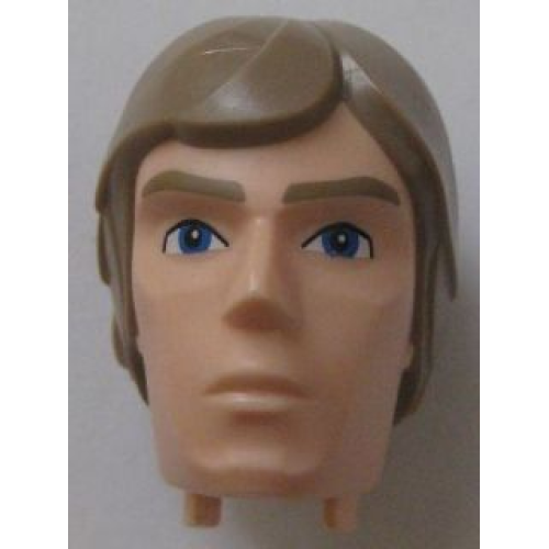 Деталь LEGO 22373pb01 Large Figure Head Modified SW Luke Skywalker Pattern