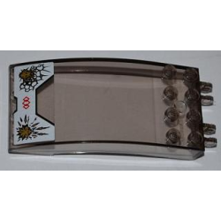 Windscreen 8 x 4 x 2 Curved with Locking Dual 2 Fingers with Ninjago Zane and Cole Gold Emblems on White Background Pattern (Sticker) - Set 9449 Windscreen 8 x 4 x 2 Curved with Locking Dual 2 Fingers with Ninjago Zane and Cole Gold Emblems on White Background Pattern (Sticker) - Set 9449