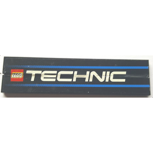 Деталь LEGO BA131pb05 Stickered Assembly 8 x 2 with LEGO TECHNIC Logo and Blue Stripes Pattern (Sticker) - Set 8458 - 2 Tile 1 x 8