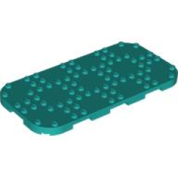Plate, Modified 8 x 16 with Rounded Corners and 4 Feet (Education Science Sets) - Dark Turquoise