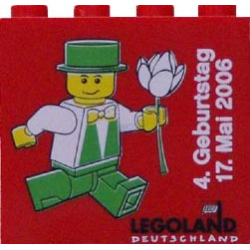 Brick 2 x 4 x 3 with Legoland Deutschland 4 Year Birthday (4. Geburtstag) Pattern Brick 2 x 4 x 3 with Legoland Deutschland 4 Year Birthday (4. Geburtstag) Pattern