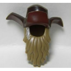 Minifigure, Hair Combo, Hair with Hat, Bushy with Beard Long with White at Temples and Hat with 3 Flaps Pattern Minifigure, Hair Combo, Hair with Hat, Bushy with Beard Long with White at Temples and Hat with 3 Flaps Pattern