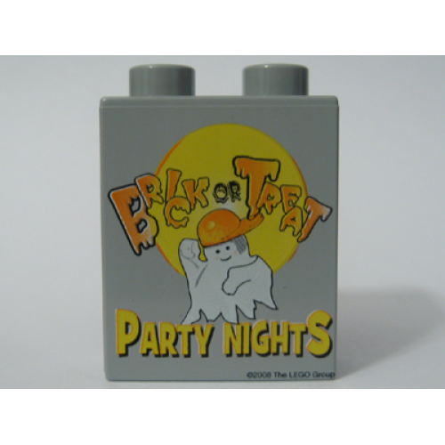 Деталь LEGO 4066pb319 Duplo, Brick 1 x 2 x 2 with Halloween 2008 Brick or Treat Party Nights Pattern