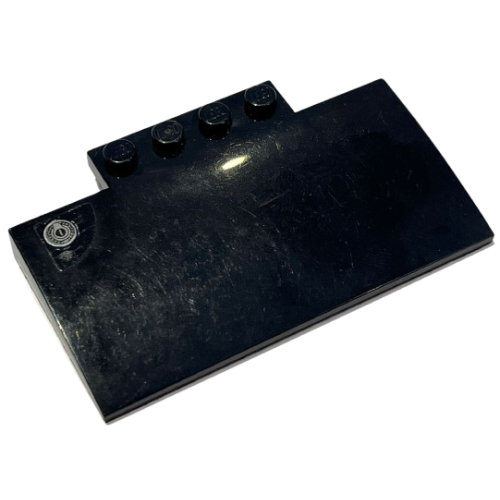 Деталь LEGO 15625pb029 Slope, Curved 5 x 8 x 2/3 with 4 Studs with Silver Fuel Filler Cap on Transparent Background Pattern (Sticker) - Set 76912