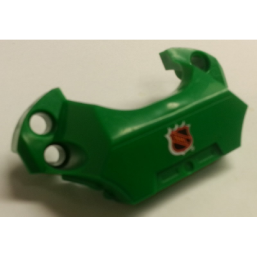 Деталь LEGO 44791pb07 Sports Hockey Chest Protector with NHL Logo on Green Background Pattern (Sticker) - Set 3544