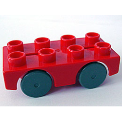 Duplo Car Base 2 x 4 with Dark Gray Wheels Duplo Car Base 2 x 4 with Dark Gray Wheels