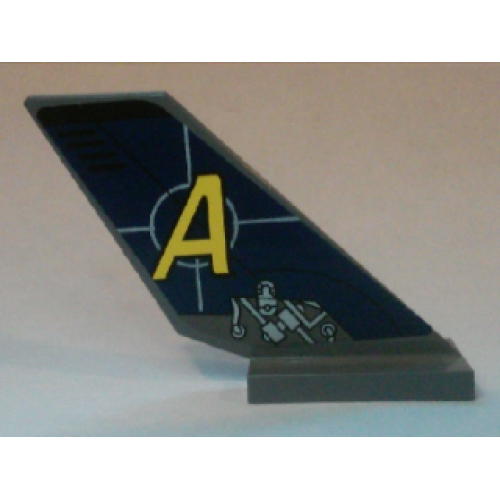 Деталь LEGO 6239pb065 Tail Shuttle with Agents Logo and Mechanical Pattern on Both Sides (Stickers) - Set 8637