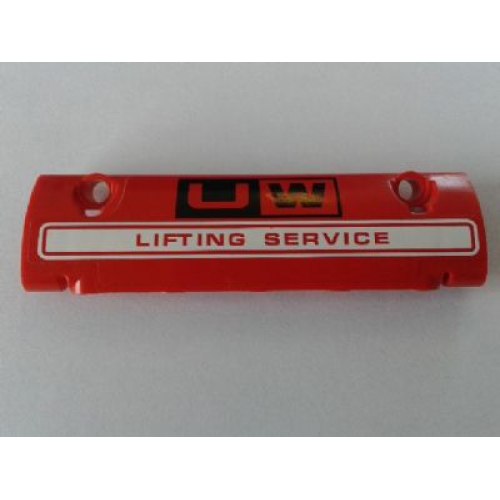 Деталь LEGO 62531pb022 Technic, Panel Curved 11 x 3 with 'UW LIFTING SERVICE' Pattern (Sticker) - Set 8258