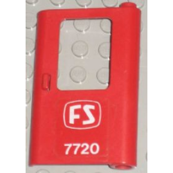 Door 1 x 4 x 5 Train Right, Thin Support at Bottom with White 'FS 7720' Pattern (Sticker) - Set 7720 Door 1 x 4 x 5 Train Right, Thin Support at Bottom with White 'FS 7720' Pattern (Sticker) - Set 7720