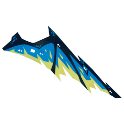 Plastic Part for Set 71796 - Dragon Wing with Dark Blue Limb and Dark Azure and Bright Light Yellow Membranes Right Pattern