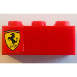 Brick 2 x 3 with Ferrari Logo Pattern Model Left Side (Sticker) - Set 8671 Brick 2 x 3 with Ferrari Logo Pattern Model Left Side (Sticker) - Set 8671