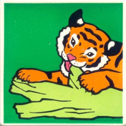 Duplo, Tile 2 x 2 x 1 with Tiger Mosaic Picture 07 Pattern