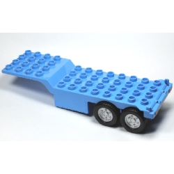 Duplo Trailer Four Rear Wheels, Elevated Front End, 4 x 12 Studs with Gate Hinge - Medium Blue Duplo Trailer Four Rear Wheels, Elevated Front End, 4 x 12 Studs with Gate Hinge - Medium Blue