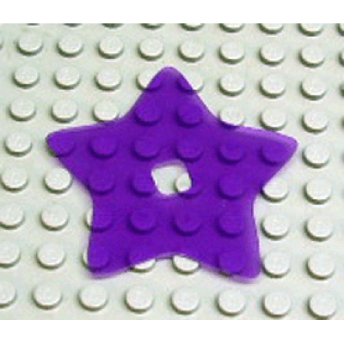 Деталь LEGO clikits202 Clikits, Icon Accent Rubber Star 6 x 6 (Undetermined Type) - Trans-Purple