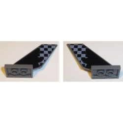 Tail Shuttle with Light Bluish Gray Checkered Pattern on Both Sides (Stickers) - Set 42002 Tail Shuttle with Light Bluish Gray Checkered Pattern on Both Sides (Stickers) - Set 42002