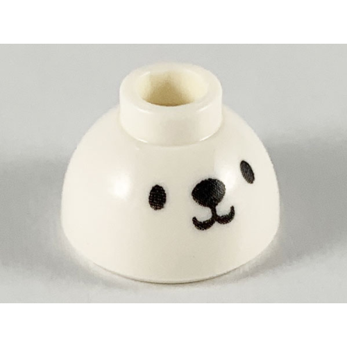 Деталь LEGO 20952pb04 Brick, Round 1 1/2 x 1 1/2 x 2/3 Dome Top with Animal Face Steamed Bun Pattern