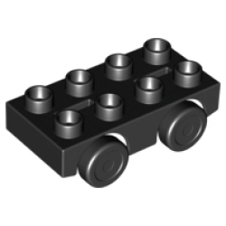 Duplo Car Base 2 x 4 with Black Wheels Duplo Car Base 2 x 4 with Black Wheels