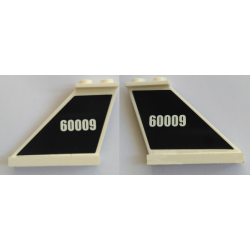 Tail 4 x 1 x 3 with White '60009' on Dark Blue Background Pattern on Both Sides (Stickers) - Set 60009 Tail 4 x 1 x 3 with White '60009' on Dark Blue Background Pattern on Both Sides (Stickers) - Set 60009