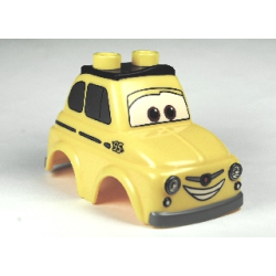 Duplo Car Body 2 Top Studs Compact with Cars Luigi Pattern