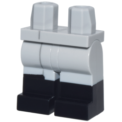 Hips and Legs with Molded Black Lower Legs / Boots and Printed Dark Bluish Gray Line (Trench Coat Trim) Pattern Hips and Legs with Molded Black Lower Legs / Boots and Printed Dark Bluish Gray Line (Trench Coat Trim) Pattern