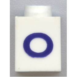 Brick 1 x 1 with Blue Capital Letter O Pattern (Serif Font) Brick 1 x 1 with Blue Capital Letter O Pattern (Serif Font)
