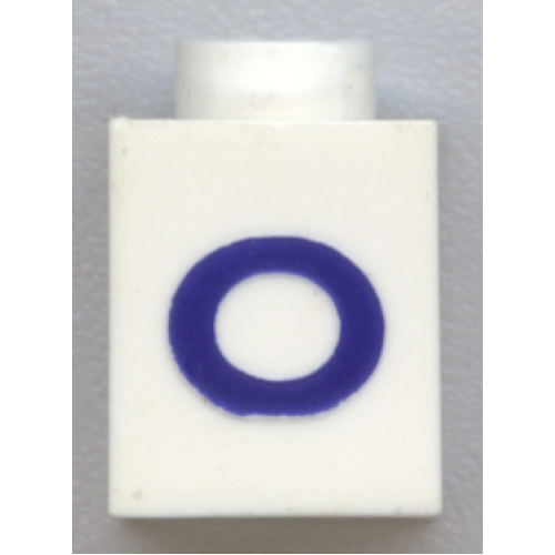 Деталь LEGO 3005ptOs Brick 1 x 1 with Blue Capital Letter O Pattern (Serif Font)