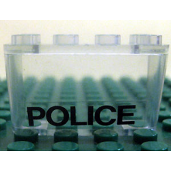Windscreen 2 x 4 x 2 Inverted with Black 'POLICE' Pattern (Sticker) - Set 6384 Windscreen 2 x 4 x 2 Inverted with Black 'POLICE' Pattern (Sticker) - Set 6384