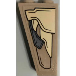 Slope, Inverted 75 2 x 1 x 3 with Gold and Dark Bluish Gray Armor Plates with Black Outlines Pattern Model Right Side (Sticker) - Set 76237