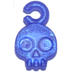 Charm, Skull - Satin Trans-Light Blue