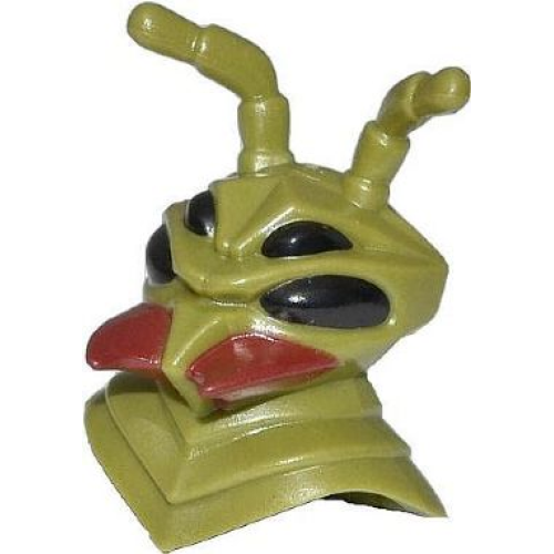 Деталь LEGO 13758pb01 Minifigure, Head, Modified Galaxy Squad Alien Mantizoid, 4 Eyes, Antennae and Dark Red Mandibles Pattern