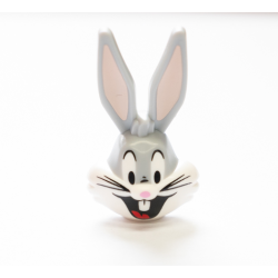 Minifigure, Head, Modified Looney Tunes Bugs Bunny with White Face and Black Whiskers Pattern