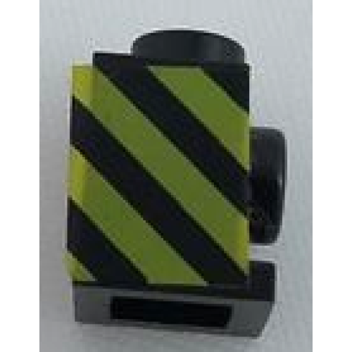 Деталь LEGO 4070pb04R Brick, Modified 1 x 1 with Headlight with Black and Yellow Danger Stripes Pattern Model Right Side (Sticker) - Set 7760