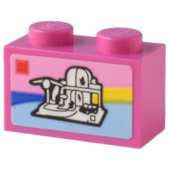 Brick 1 x 2 with LEGO Paradisa Set 6416 Poolside Paradise Box Art Pattern (Sticker) - Set 80036