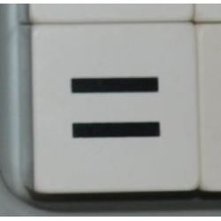 Duplo, Tile 2 x 2 x 1 with Black Equal Sign (=) Pattern Duplo, Tile 2 x 2 x 1 with Black Equal Sign (=) Pattern