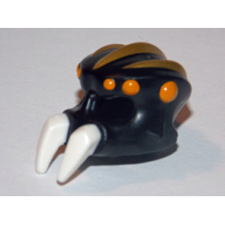 Minifigure, Headgear Mask Spider with Molded White Pincers and Printed Bright Light Orange Spots and Gold Ridges Pattern Minifigure, Headgear Mask Spider with Molded White Pincers and Printed Bright Light Orange Spots and Gold Ridges Pattern