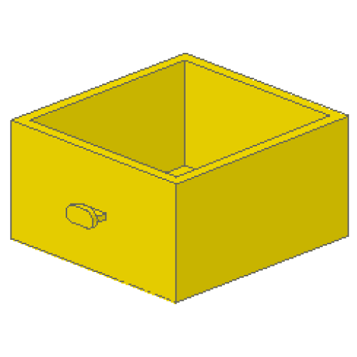 Деталь LEGO 3 Homemaker Cupboard 4 x 4 x 4 Drawer - Yellow