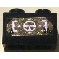 Brick 1 x 2 with Gold Screen with White Target on Head-Up Display (HUD) Pattern (Sticker) - Set 7721 Brick 1 x 2 with Gold Screen with White Target on Head-Up Display (HUD) Pattern (Sticker) - Set 7721