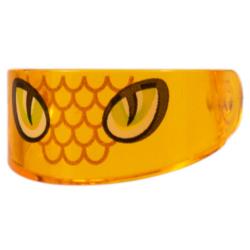 Minifigure, Visor Standard with Black and Lime Snake Eyes, Orange Scales Pattern