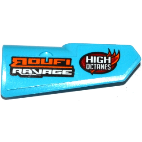 Деталь LEGO 11946pb021 Technic, Panel Fairing #21 Very Small Smooth, Side B with 'ROUFI RAVAGE' and 'HIGH OCTANES' Pattern (Sticker) - Set 42050