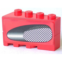 Stickered Assembly 4 x 2 x 2 with Air Intake Grille, Narrow Reflection Pattern Model Left Side (Sticker) - Set 8671 - 2 Wedge 4 x 2 Right