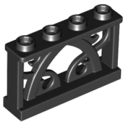 Fence 1 x 4 x 2 Ornamental with 4 Studs Fence 1 x 4 x 2 Ornamental with 4 Studs