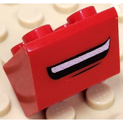 Slope, Inverted 45 2 x 2 with Flat Bottom Pin with Smiling Mouth Pattern