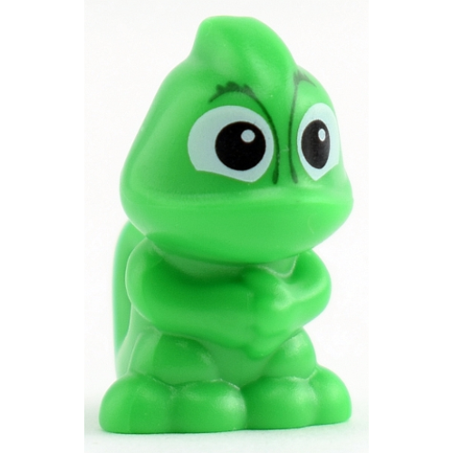 Деталь LEGO 36106pb01 Chameleon, Friends Style, Upright with Hole on Top and Hole on Tail with Black Eyes Pattern (Pascal)