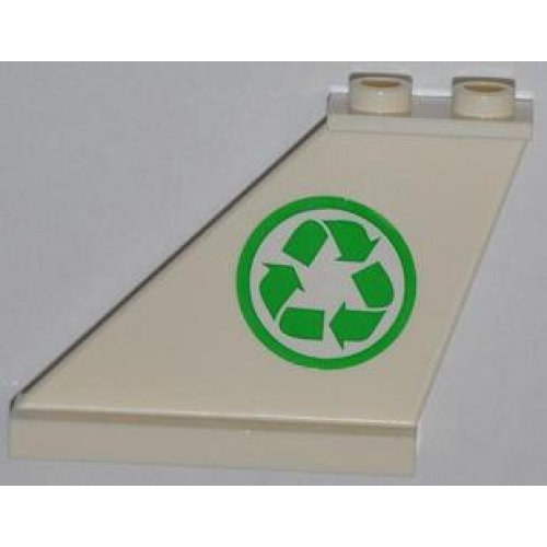 Деталь LEGO 2340pb045L Tail 4 x 1 x 3 with Recycling Arrows on Left Side Pattern (Sticker) - Set 4432