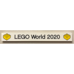 Tile 1 x 8 with 'LEGO World 2020' and Yellow Bricks Pattern Tile 1 x 8 with 'LEGO World 2020' and Yellow Bricks Pattern