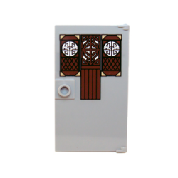 Door 1 x 4 x 6 with Stud Handle with Cut-out Wood Panels with Asian Designs Pattern (Sticker) - Set 70751 Door 1 x 4 x 6 with Stud Handle with Cut-out Wood Panels with Asian Designs Pattern (Sticker) - Set 70751
