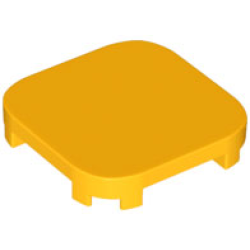 Tile, Modified 4 x 4 with Rounded Corners and 4 Feet - Bright Light Orange Tile, Modified 4 x 4 with Rounded Corners and 4 Feet - Bright Light Orange